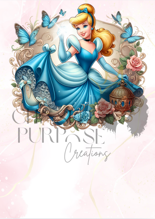 Princess Cinderella Birthday Invitation – Editable Canva Template